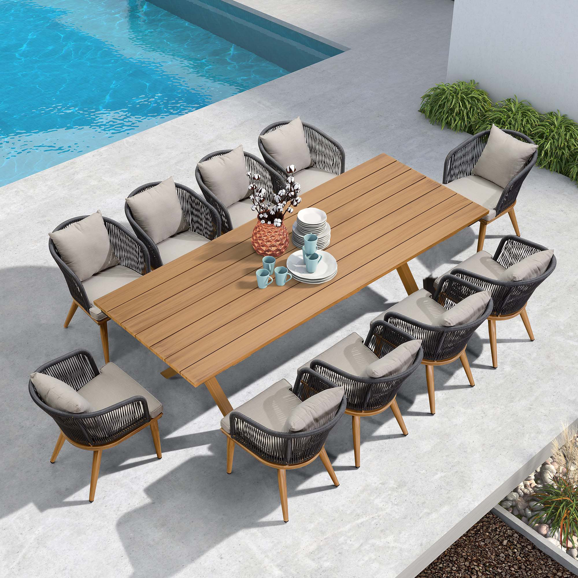 10 person outdoor dining table set sale